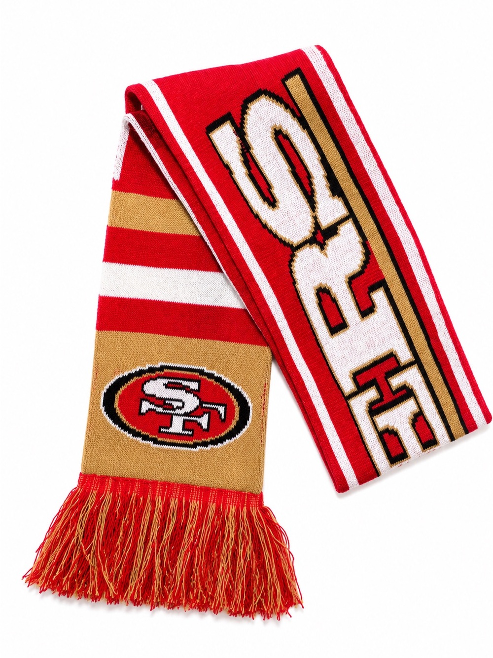 NFL San Francisco 49ers Red and Gold Knit Scarf